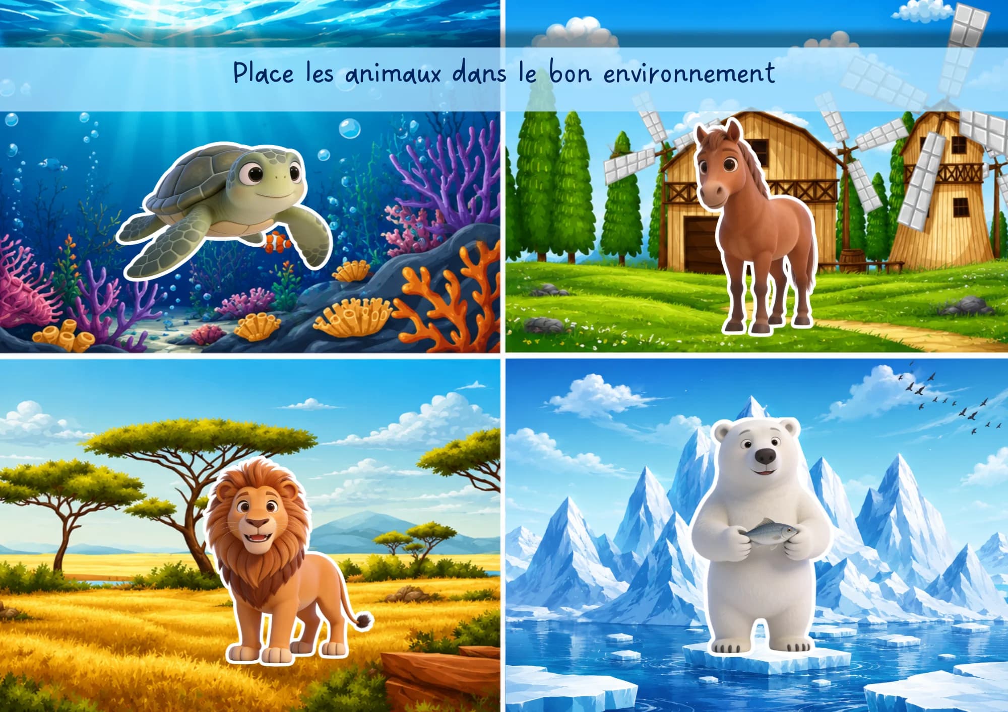 Les animaux et leurs environnements