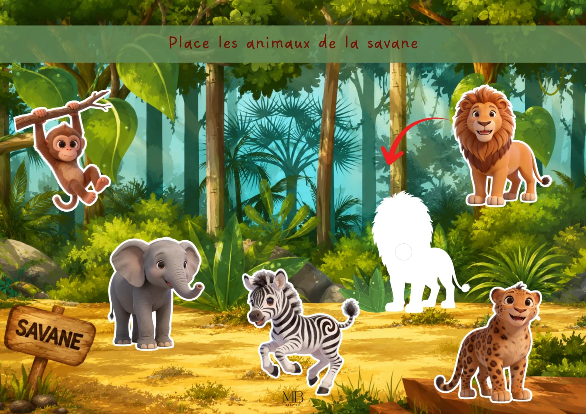 Les animaux de la savane